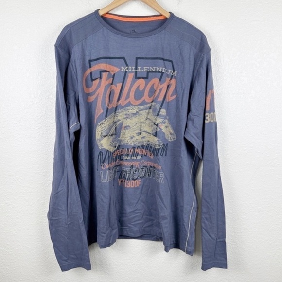 Disney Parks Star Wars Millennium Falcon Crew Neck Long Sleeve Top‎ Size Large - Picture 1 of 12